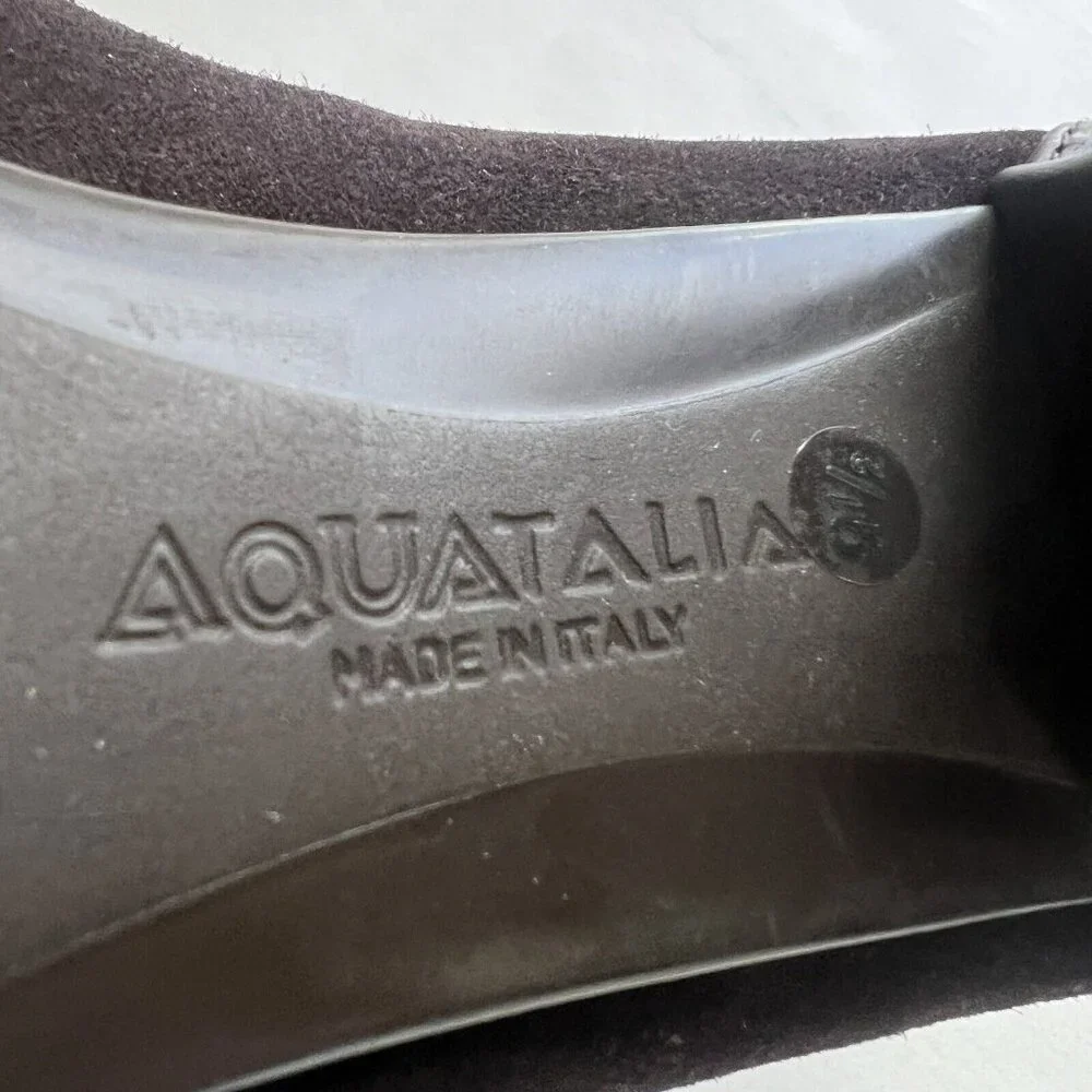 Aquatalia Women's 9.5 Harvard Boot Brown Suede Leather‎ Block Heel NWOB